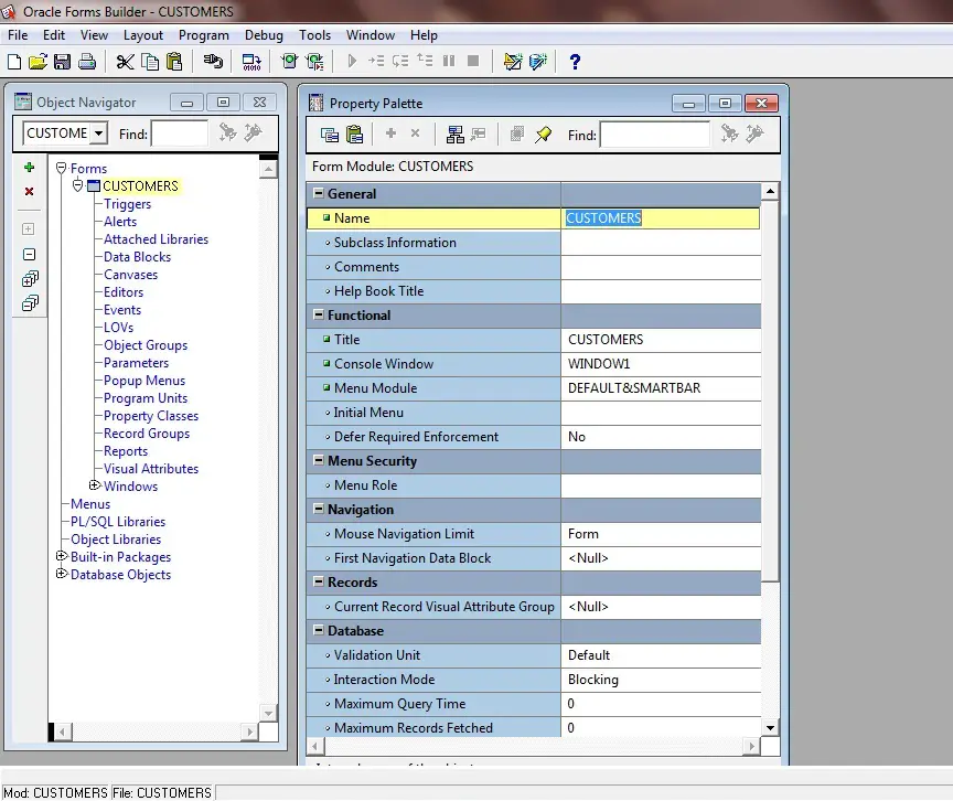 Picture 2: Change Module Name in Oracle Forms 11g