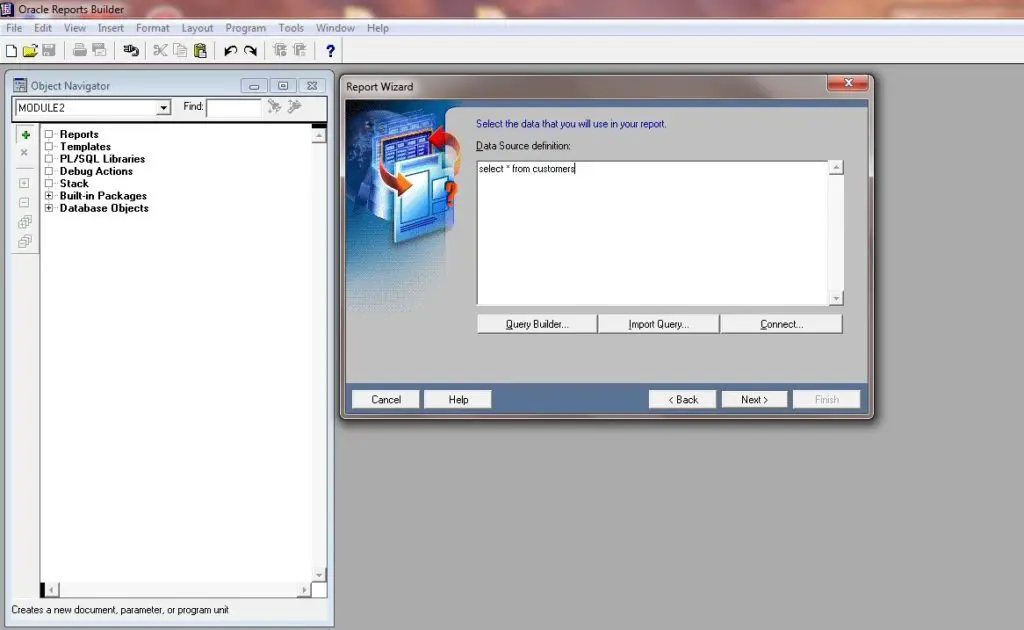 Select Sql Query Builder for Reports in Oracle 11g